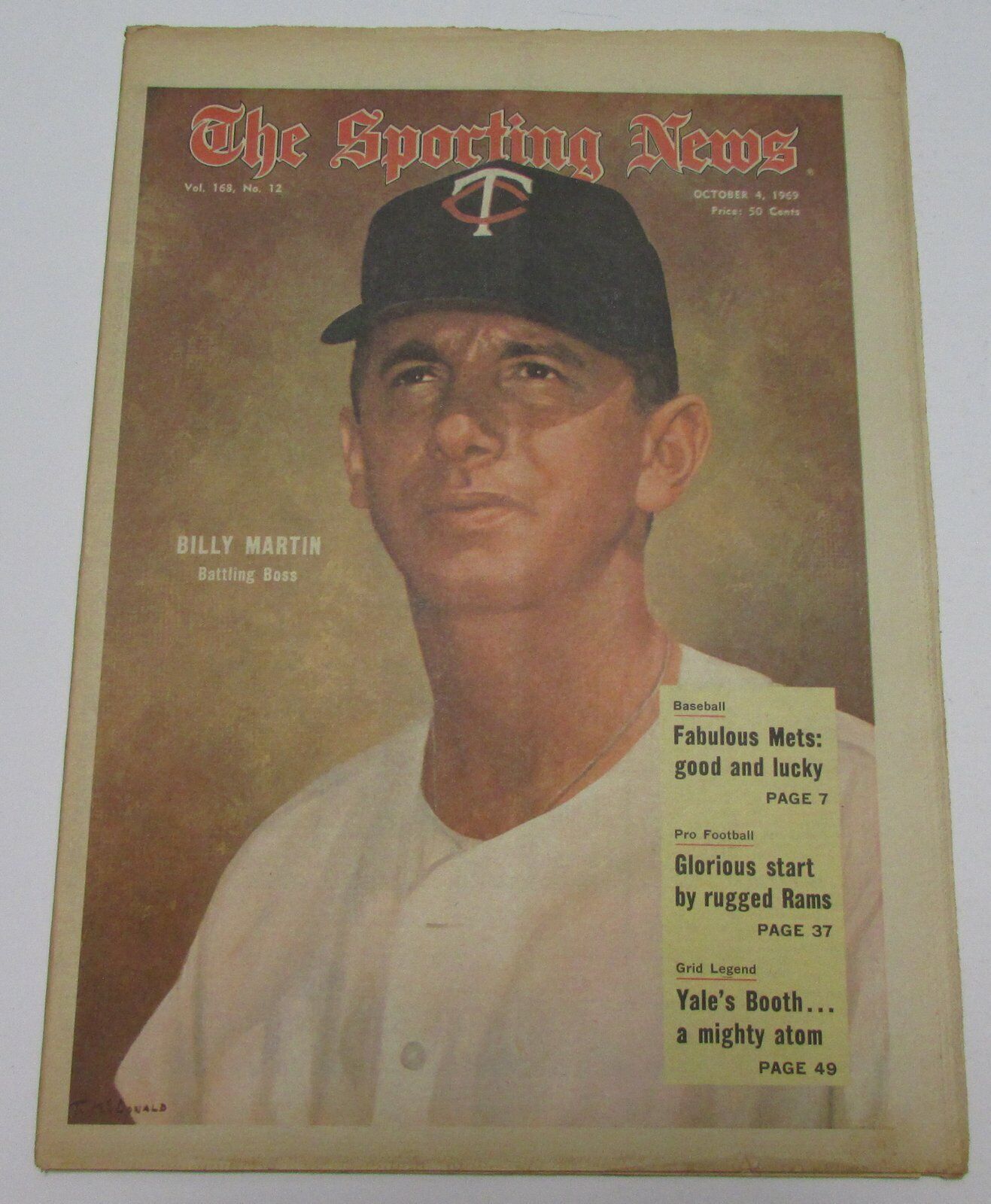 Billy Martin Minnesota Twins October 4, 1969 Sporting News Cover 144677