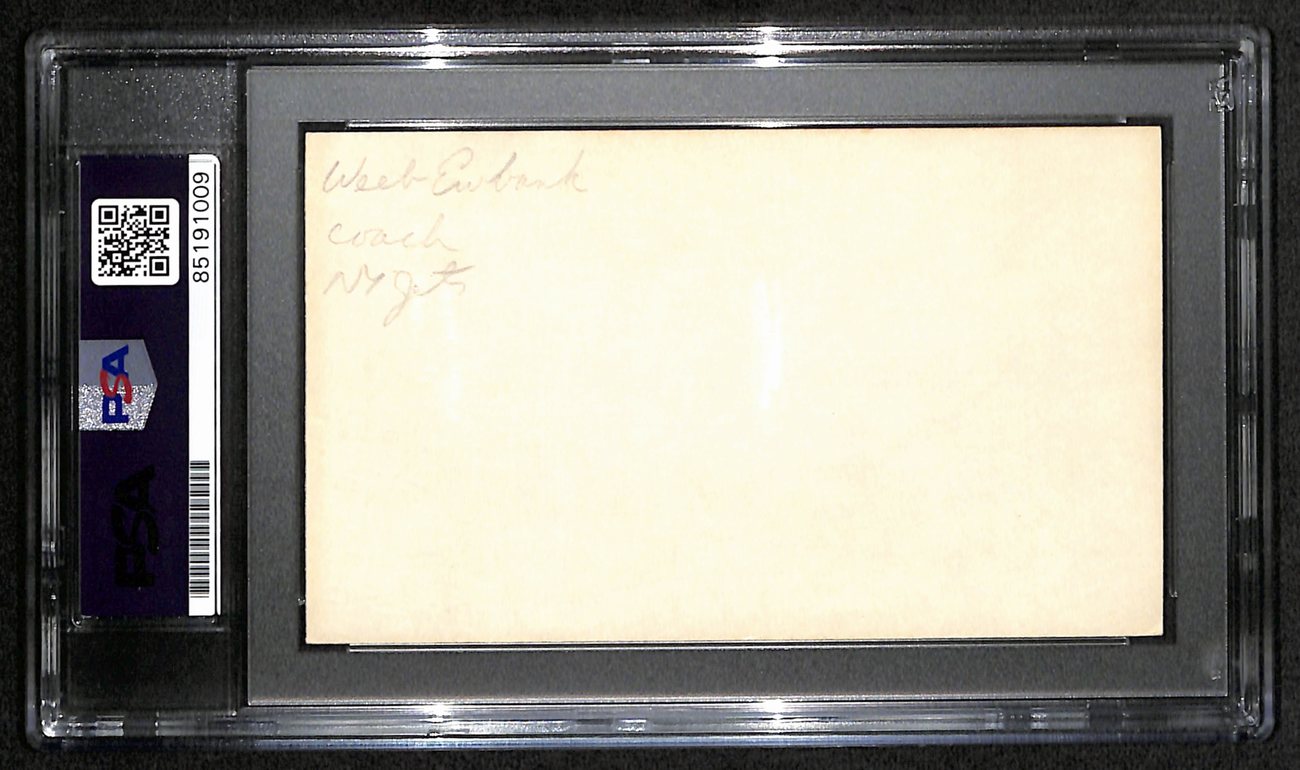 Weeb Ewbank HOF Signed/Auto 3x5 Index Card New York Jets PSA/DNA 187463