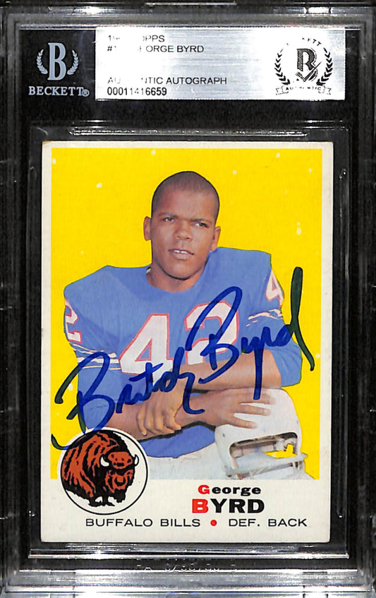 George Byrd Signed 1969 Topps Card #173 Buffalo Bills BAS/Beckett 184908