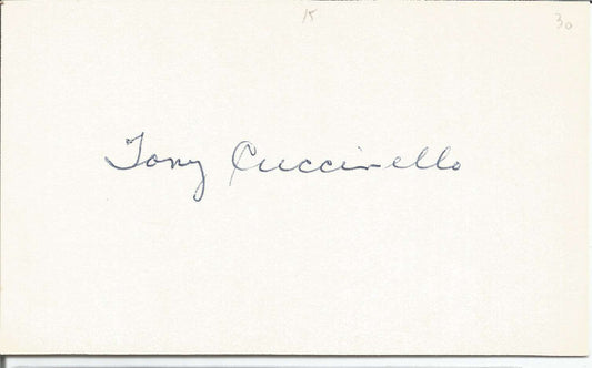 Tony Cucinello Brooklyn Dodgers Signed/Autographed 3x5 Index Card 150561