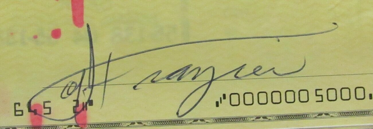 Joe Frazier Boxing Champ Signed/Autographed 1977 Bank Check PSA/DNA 167507