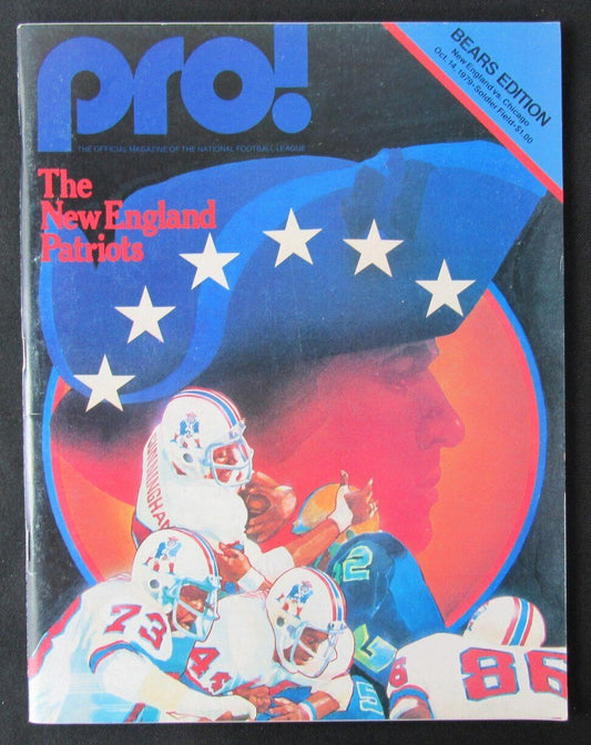 October 14, 1979 New England Patriots vs. Chicago Bears NFL PRO! Game Program