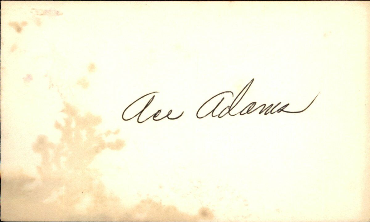 Ace Adams New York Giants d.2006 Signed/Autographed 3x5 Index Card 162710