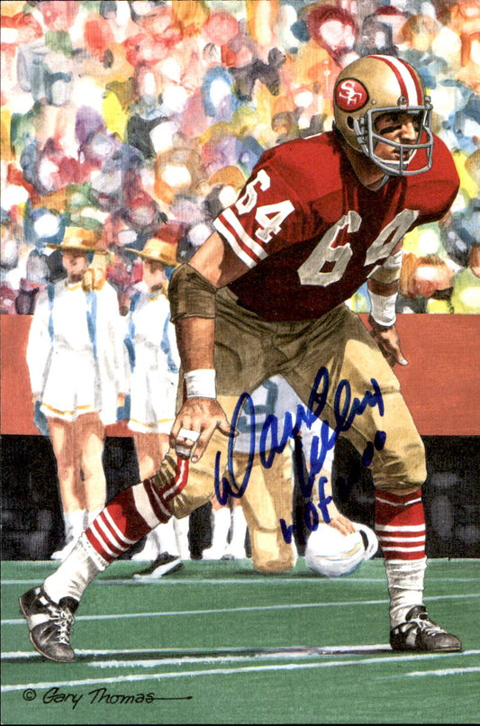 Dave Wilcox HOF Autographed/Inscribed Goal Line Art GLAC Postcard 49ers JSA