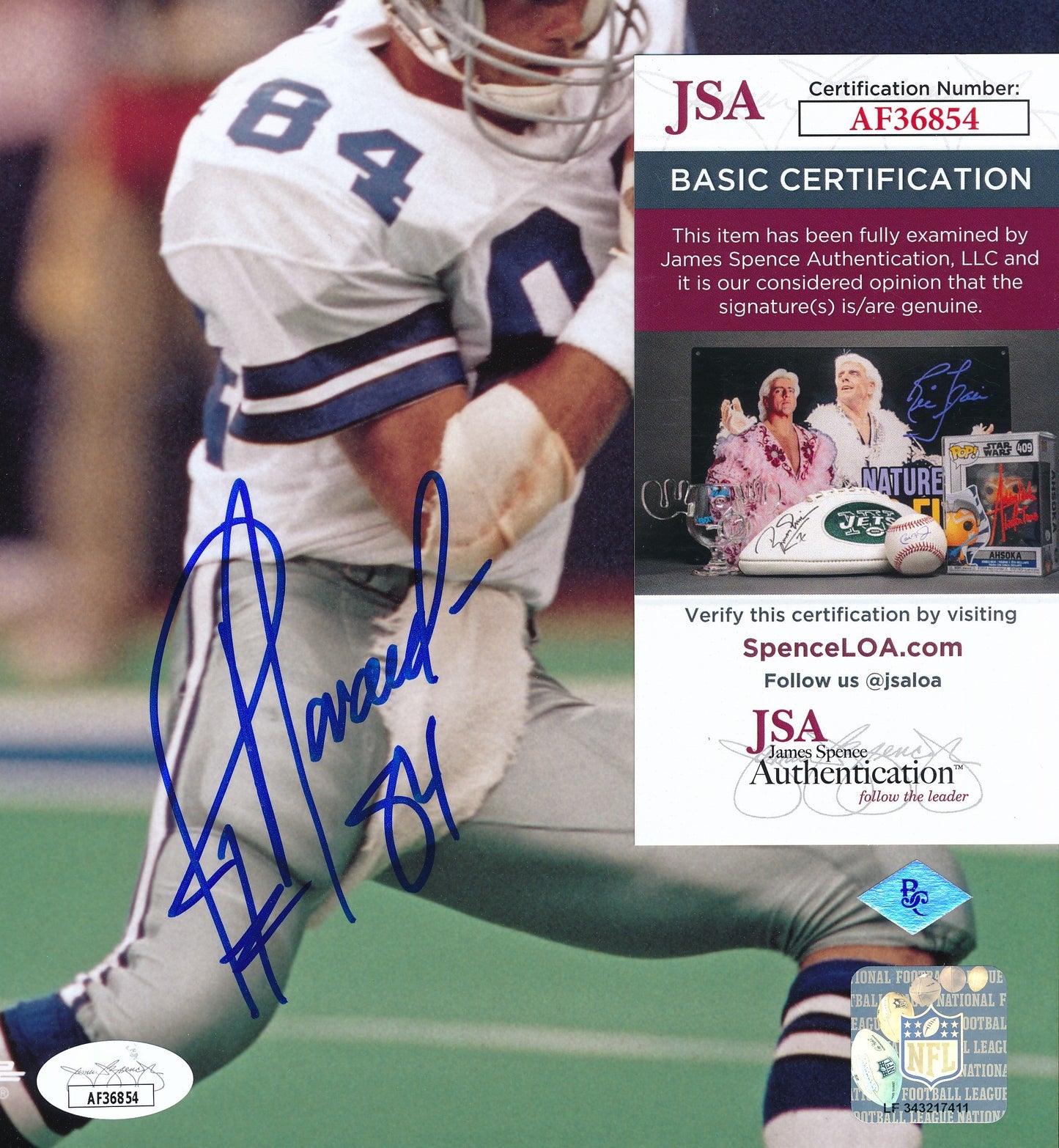 Jay Novacek Signed/Autographed 8x10 Photo Dallas Cowboys JSA 191776