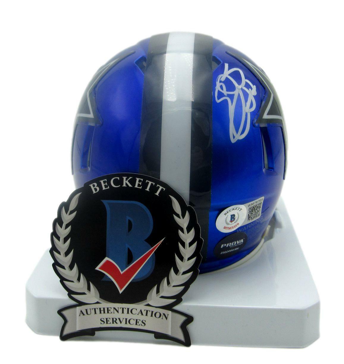 Emmitt Smith HOF Signed/Auto Cowboys Flash Mini Football Helmet Beckett 166139