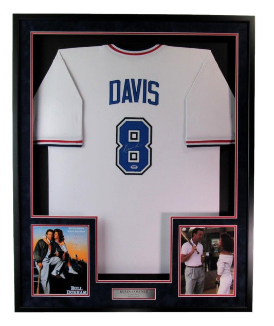 Kevin Costner Signed Baseball Jersey "Bull Durham" Framed PSA/DNA 185644