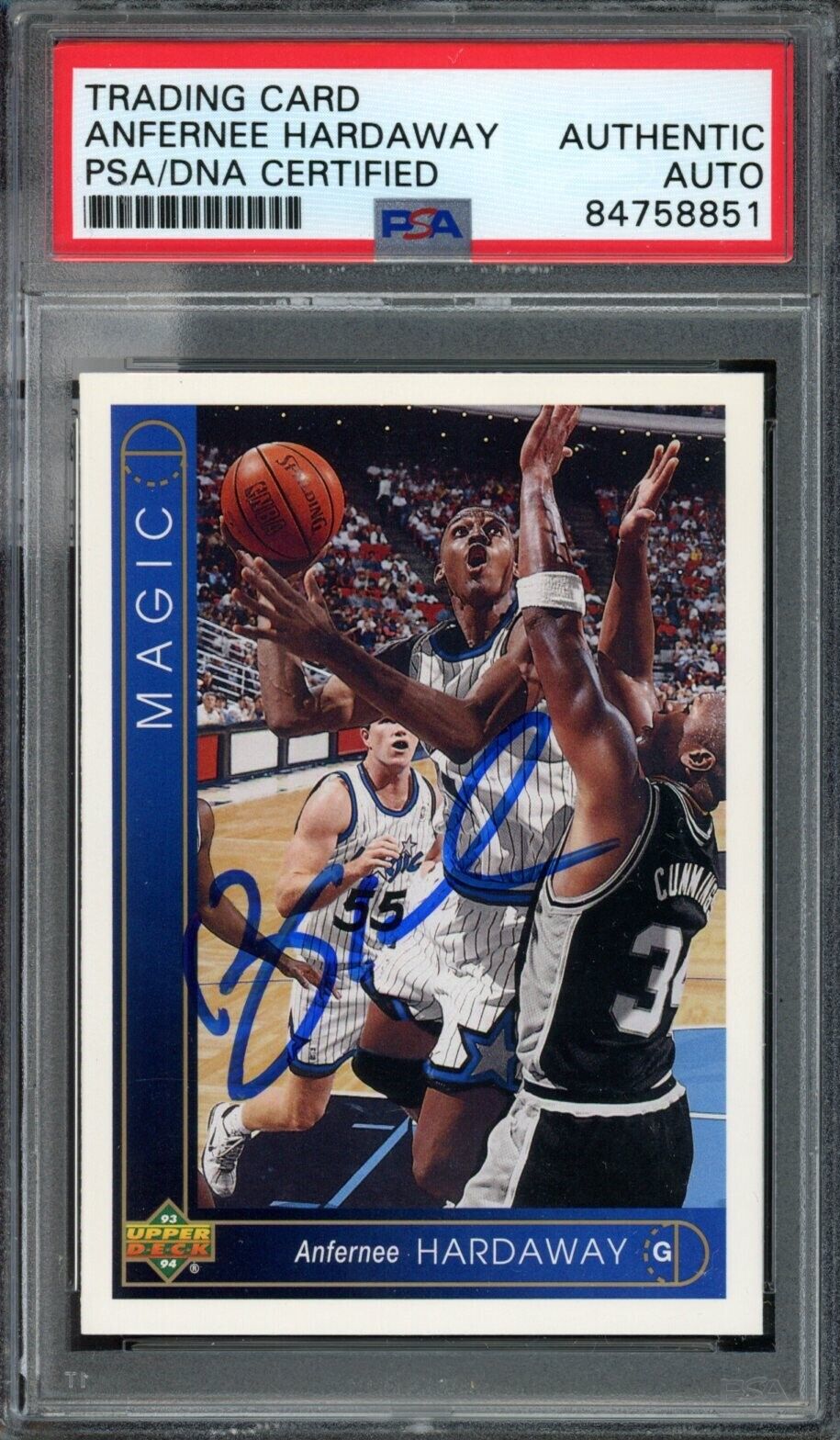 1993-94 Upper Deck Anfernee Hardaway #H30 Rookie Card Signed Magic PSA/DNA