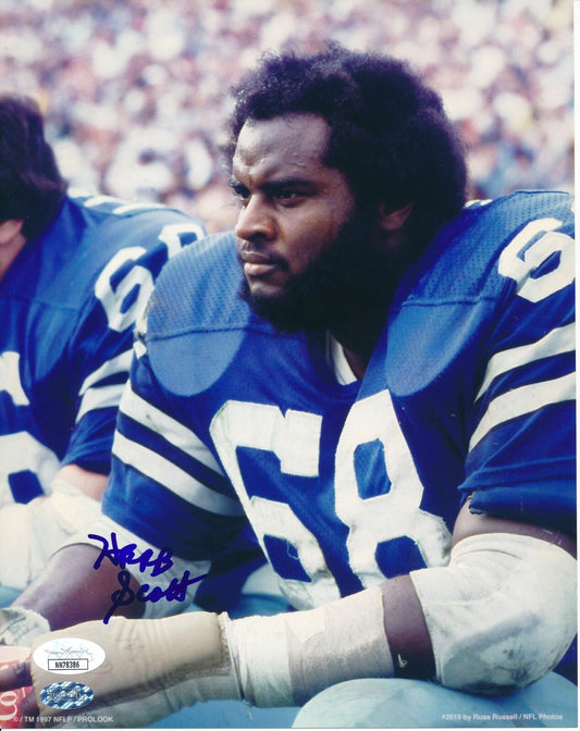 Herb Scott Dallas Cowboys Signed/Autographed 8x10 Photo JSA 159045