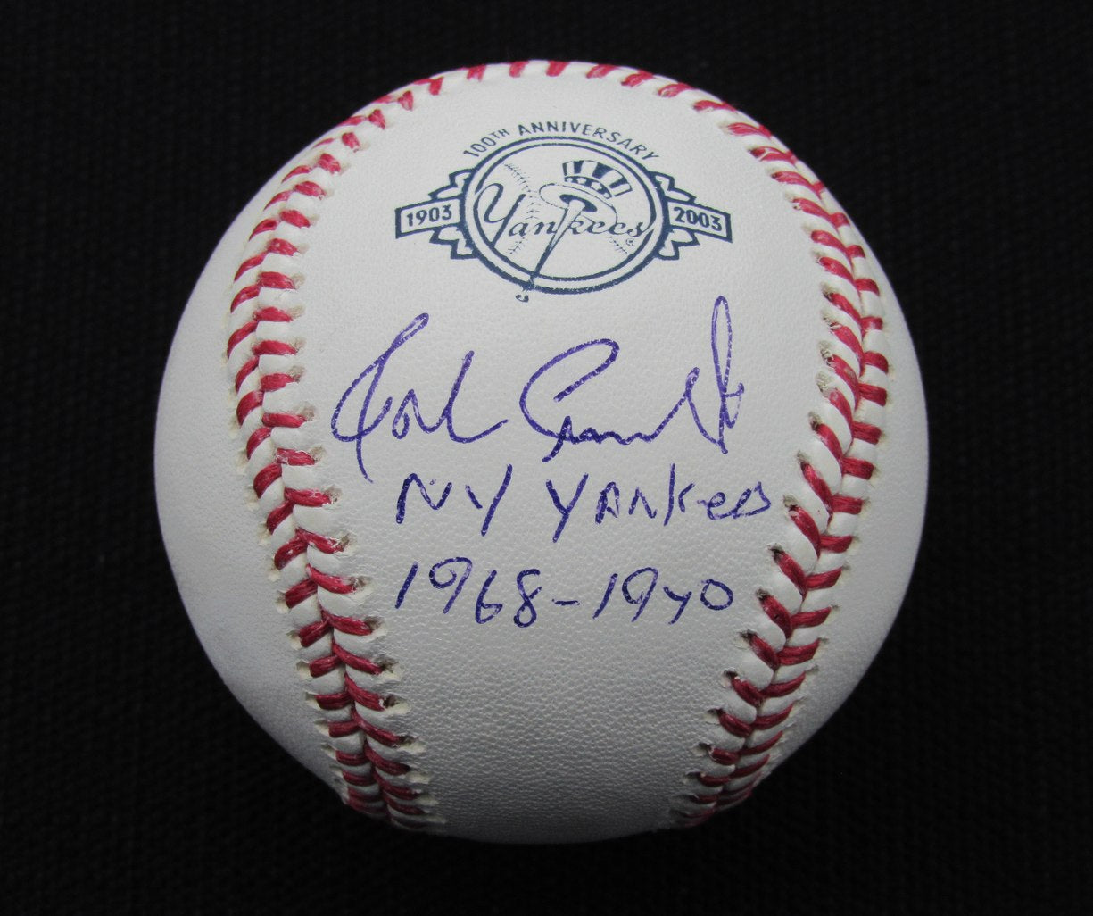 John Cumberland Signed/Auto Yankees 100th OML Baseball JSA Inscr 186670