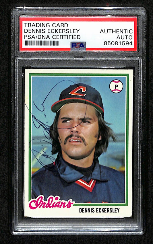 Dennis Eckersley HOF Signed 1978 Topps Card #122 Indians PSA/DNA 184586