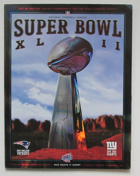 Super Bowl XLII 43 Hologram Game Program  Giants v Patriots 167863