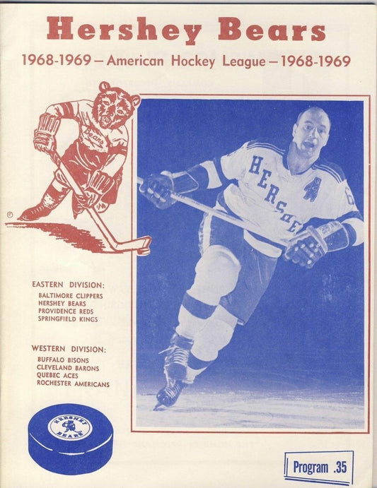 Hershey Bears 11/22 1969 Program vs. Providence AHL 128334