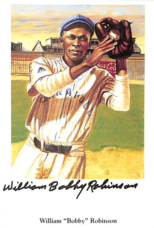 William "Bobby" Robinson Signed Negro League - ABC's Ron Lewis Post Card 181224