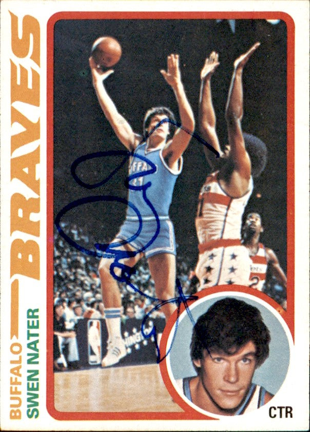 Swen Nater Autographed 1978-79 TOPPS Basketball Card #23 Braves 182988