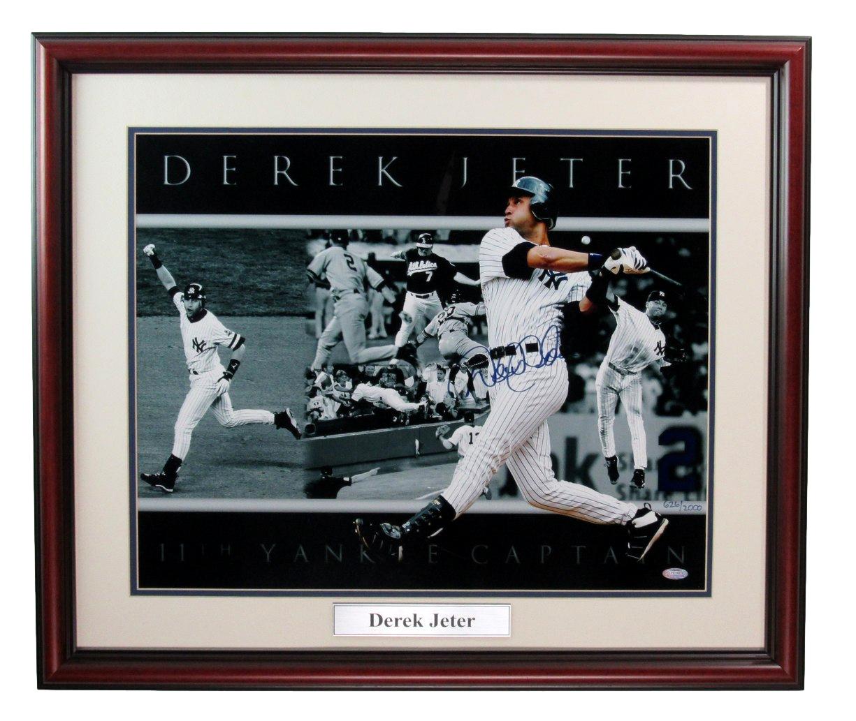 Derek Jeter HOF Signed 16x20 Photo New York Yankees Framed Steiner 184699