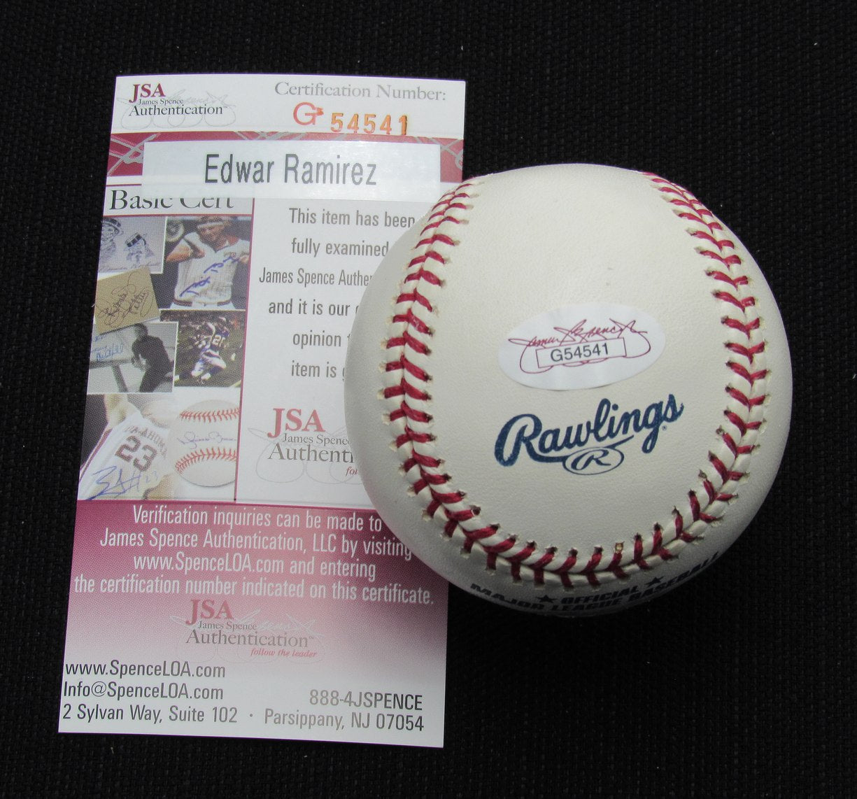 Edwar Ramirez Signed/Auto Yankees 100th OML Baseball JSA  186891