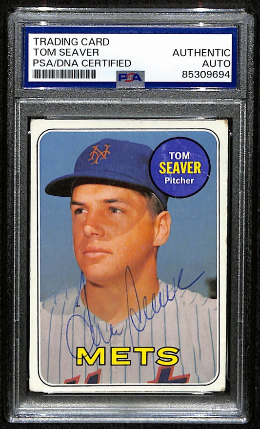 Tom Seaver HOF Signed/Auto 1969 Topps Card #480 New York Mets PSA/DNA 190675