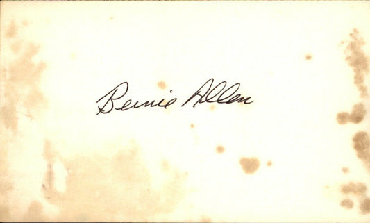 Bernie Allen Senators/Yankees Signed/Autograhed 3x5 Index Card 162701