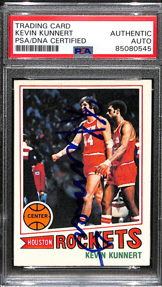 Kevin Kunnert Signed 1977 Topps Card #84 Houston Rockets PSA/DNA 185072