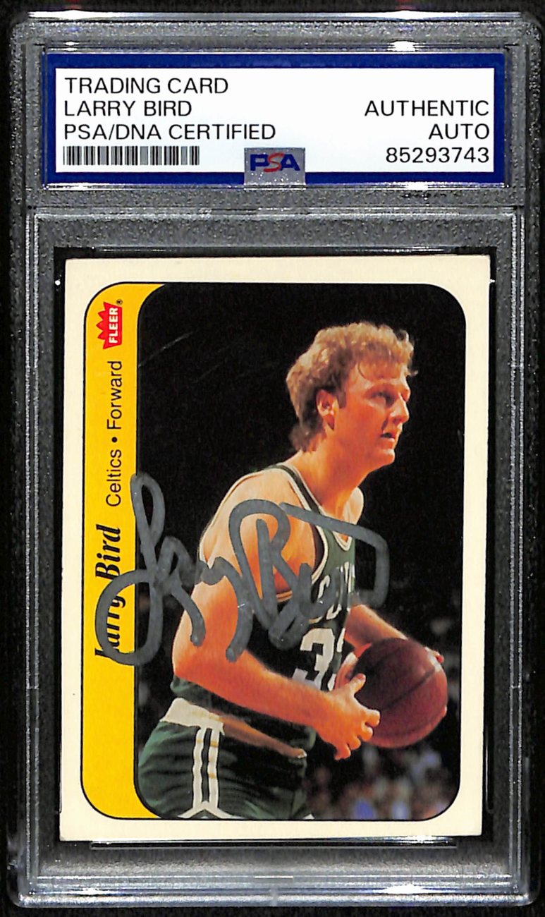 Larry Bird HOF Signed/Autographed 1986 Fleer Card #2 Celtics PSA/DNA 190701