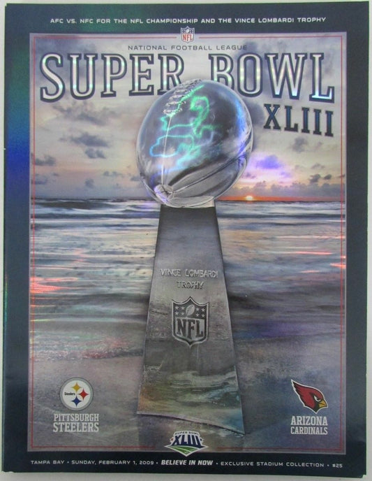 Super Bowl XLIII Official Hologram Program Steelers vs. Arizona Cardinals 128424