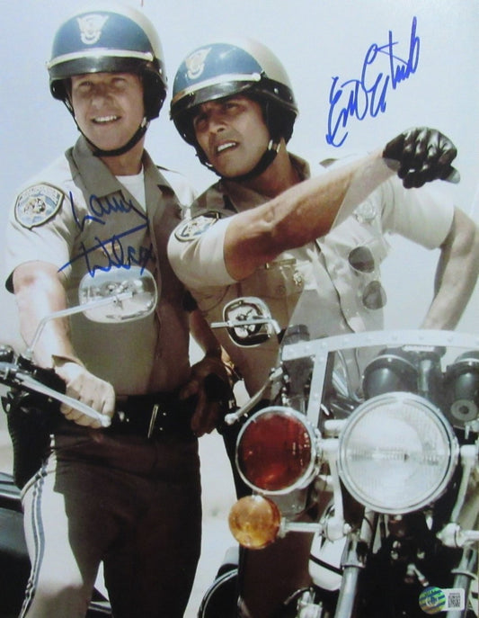 Larry Wilcox/Erik Estrada Dual-Autographed 11x14 Photo "Chips" Beckett 183366