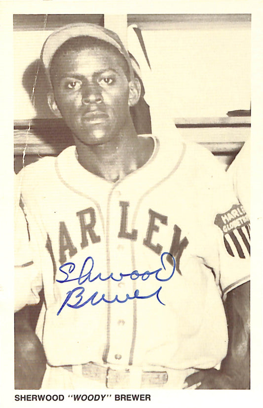 Sherwood Brewer Signed 1991 Negro League Legends Post Card Harlem 181271