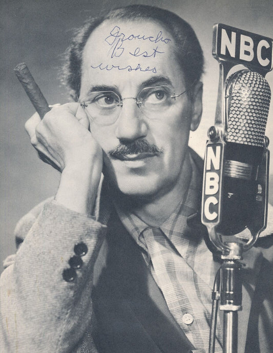 Groucho Marx Autographed/Inscr Vintage Magazine 7.5x9.75 Photo Actor JSA 179936