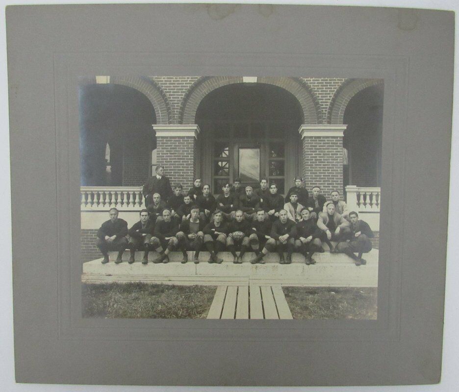 1912 Vintage Cabinet Photo 8x10 New Hampton Literary Institute Football 139797