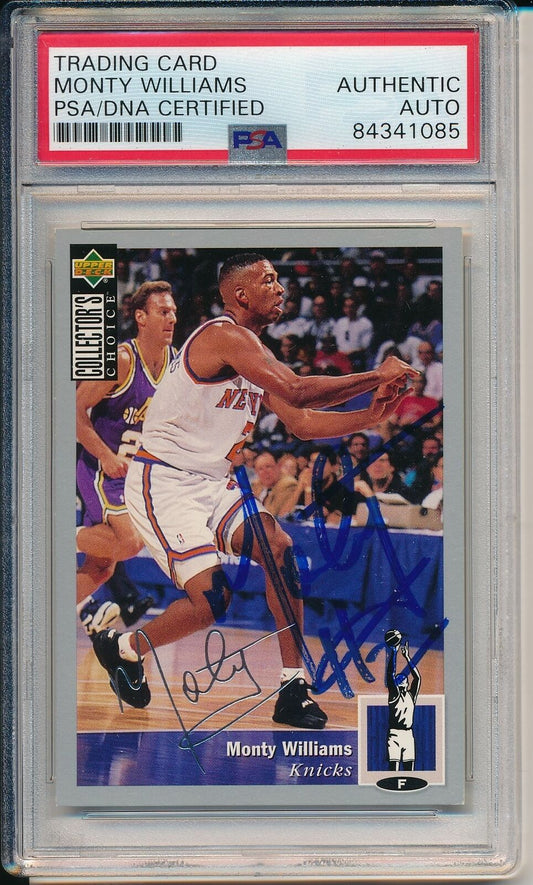 Monty Williams Knicks Signed/Auto 1994 Upper Deck Card #246 PSA/DNA 163608