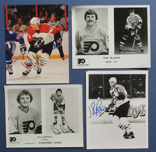 Lot of (4) Autographed Bill Barber Eric Lindros  Flyers 8x10 Photos