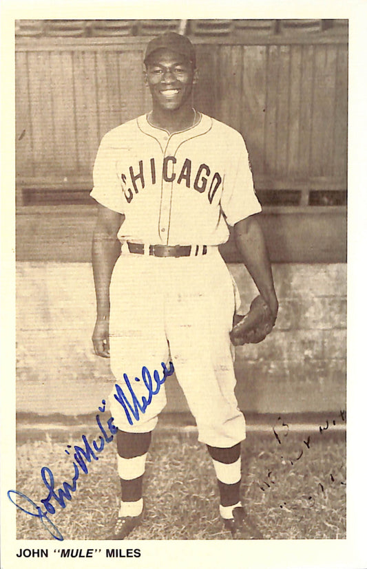 John "Mule" Miles Signed Negro League -Giants 1991 R.D Retort Post Card 181283