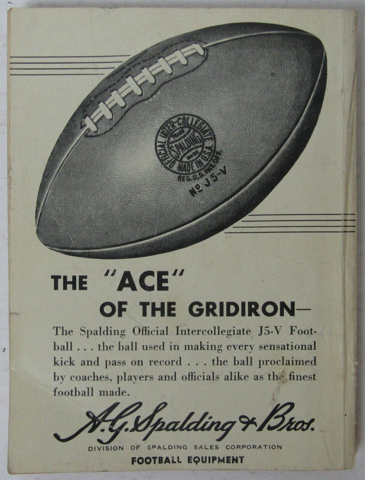 1939 Spaldings Athletic Library NCAA Football Annual with Rules 144941