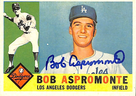 1960 TOPPS #547 Bob Aspromonte Los Angeles Dodgers Signed/Auto Card 190961