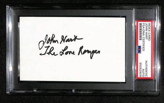 John Hart Signed/Inscribed 3x5 Index Card "The Lone Ranger" PSA/DNA 183949