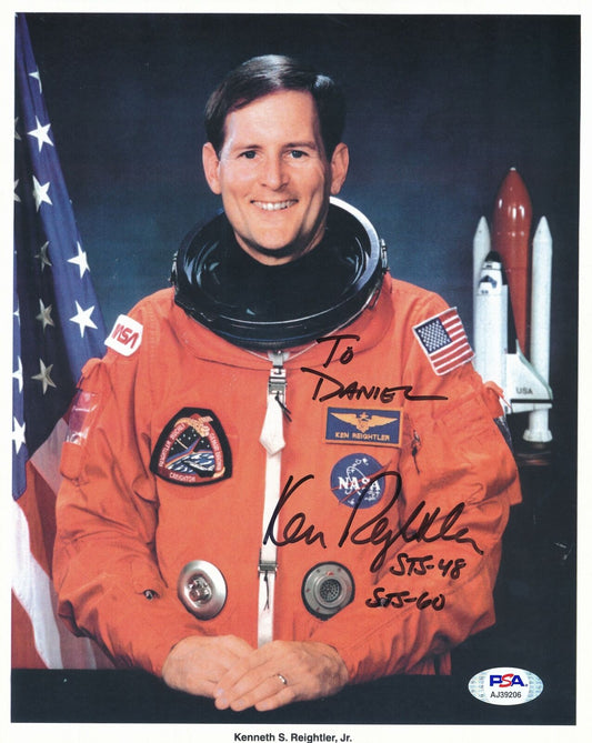 Kenneth Rieghtler Jr. Astronaut Signed/Autographed 8x10 Photo PSA/DNA 164274