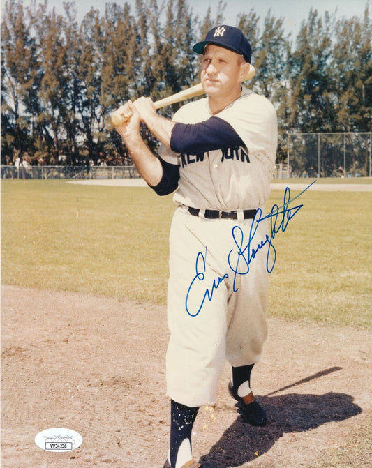Enos Slaughter HOF New York Yankees Signed/Autographed 8x10 Photo JSA 166486