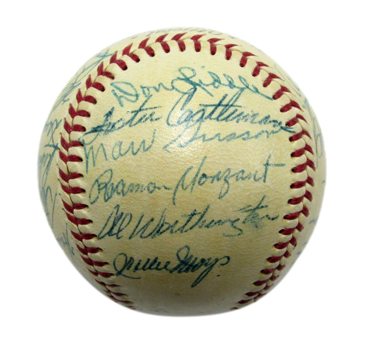 Vintage 1956 New York Giants Autographed by 25 Willie Mays Rawlings ONL Baseball