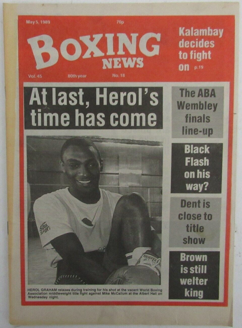 May 5, 1989 Boxing News Magazine Herol Graham 167731