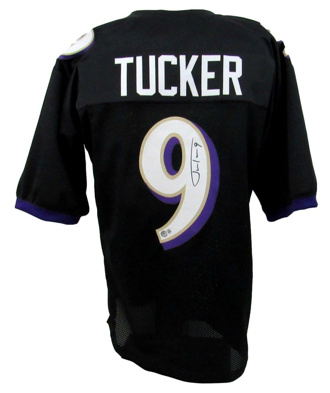 Justin Tucker Signed/Autographed Ravens Black Custom Jersey Beckett 164215