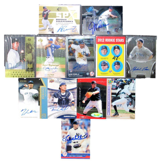 Lot of 12 Assorted New York Yankees Upper Deck Autographed/Signed Cards