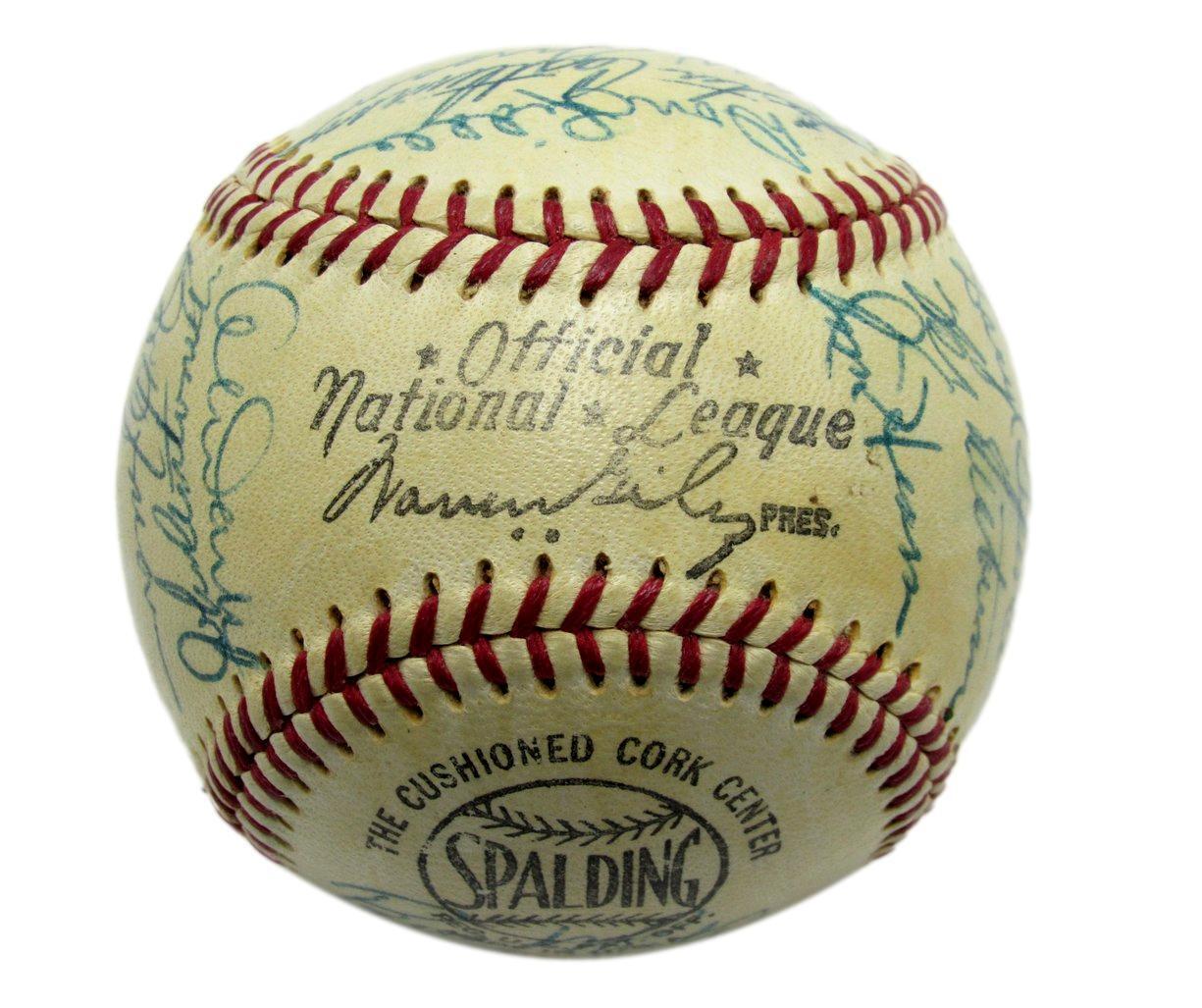 Vintage 1956 New York Giants Autographed by 25 Willie Mays Rawlings ONL Baseball