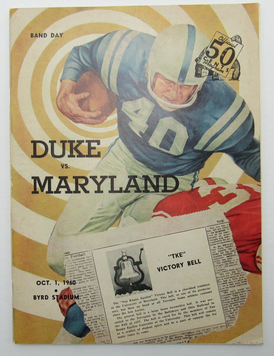 1960 Maryland vs. Duke College Football Game Program 167581