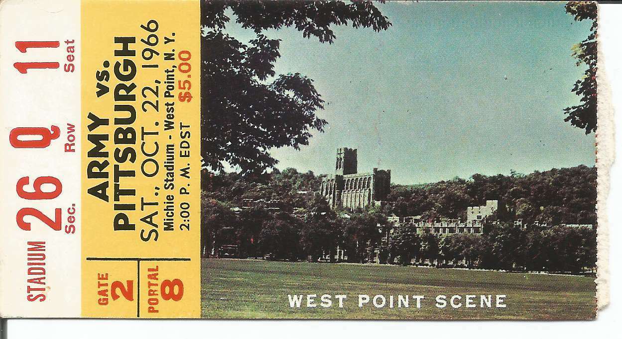 1966 Army vs. Pittsburgh Football Game Ticket Stub at Michie Stadium 150347