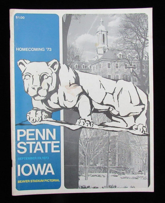 September 29, 1973 Penn State vs. Iowa College Football Game Program