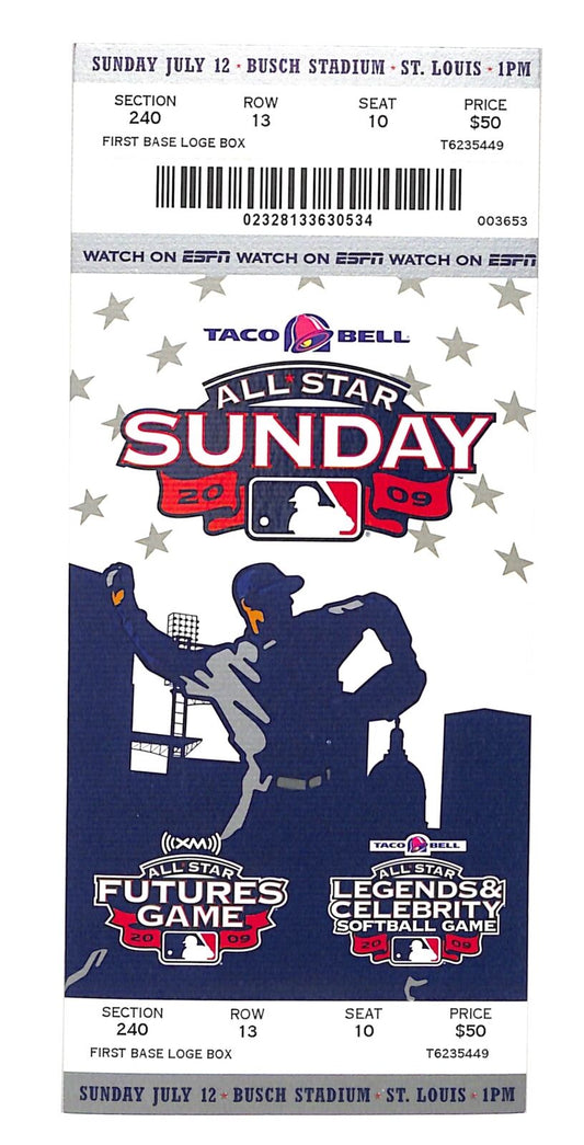 2009 All-Star Futures Game Full Ticket Busch Stadium Stanton/Bumgarner 181223