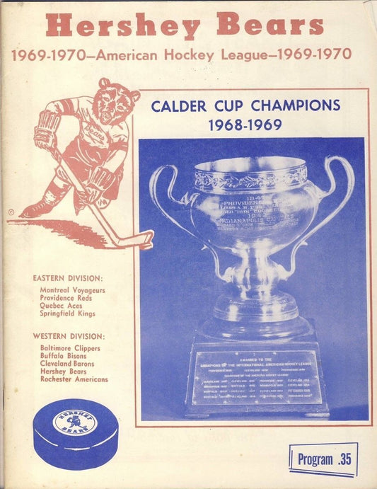 Hershey Bears 2/1 1969 Program vs. Buffalo AHL 128333