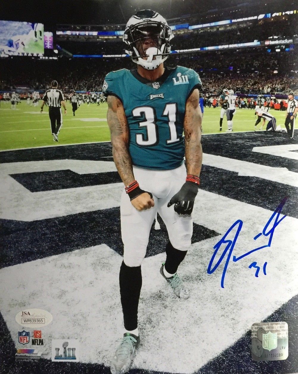 Jalen Mills Super Bowl LII  Eagles Autographed/Signed 8x10 Photo JSA 131931