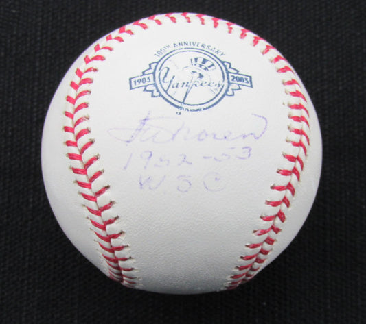 Irv Noren Signed/Auto Yankees 100th OML Baseball JSA Inscr 186662